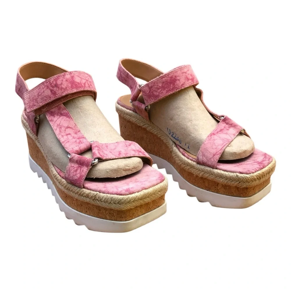 Marc Fisher ML GYLIAN platform wedge pink Sandals. Size 8.5